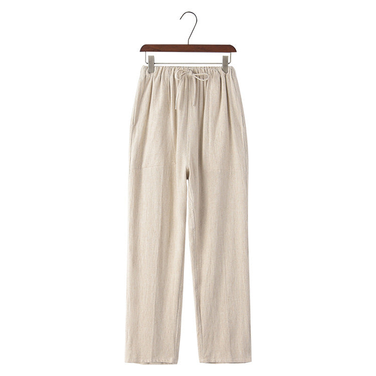 Men’s Khaki Straight Leg Drawstring Pants