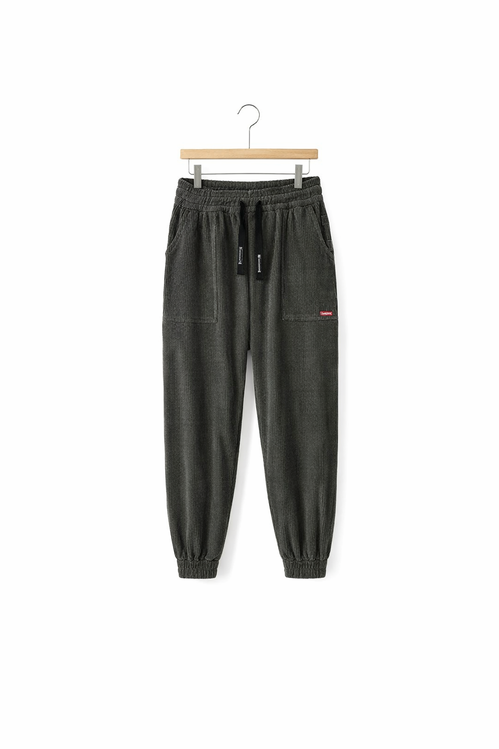 Rib Corduroy Drawstring Jogger Pants