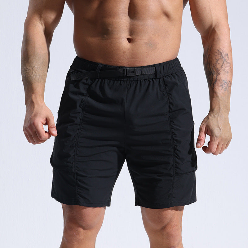 Elastic Waistband and Pockets Running Shorts