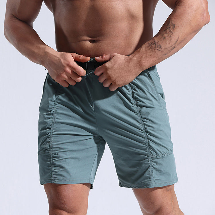 Elastic Waistband and Pockets Running Shorts