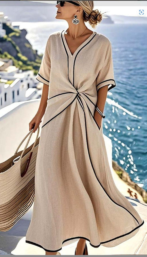 Santorini Coast Maxi Dress
