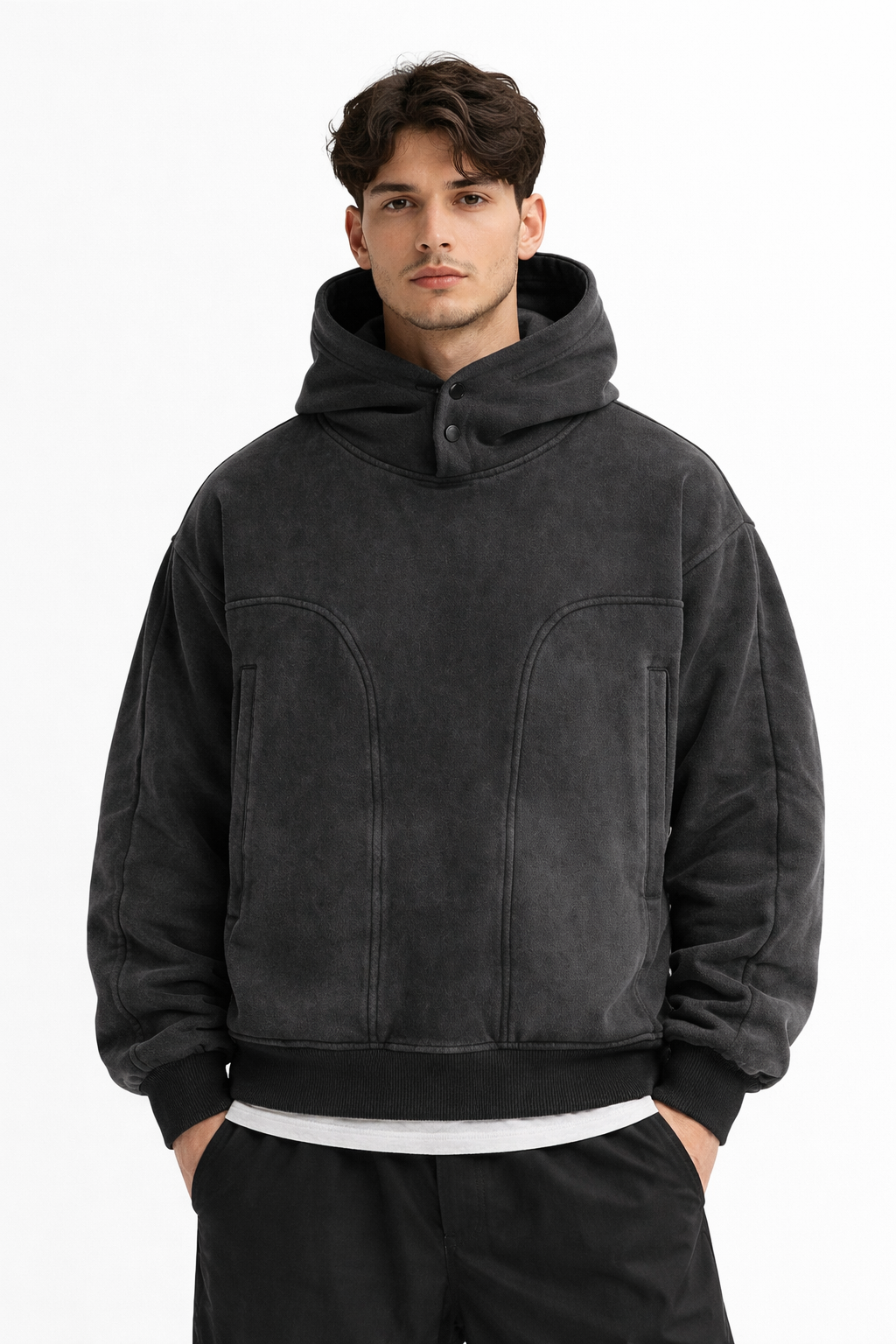 Face-button Hoodie
