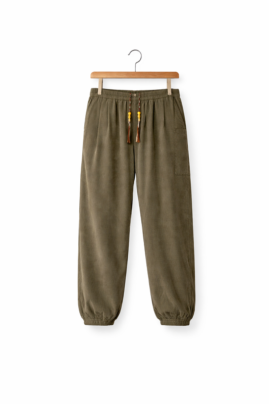 Pantalón lounge pernera ancha puños