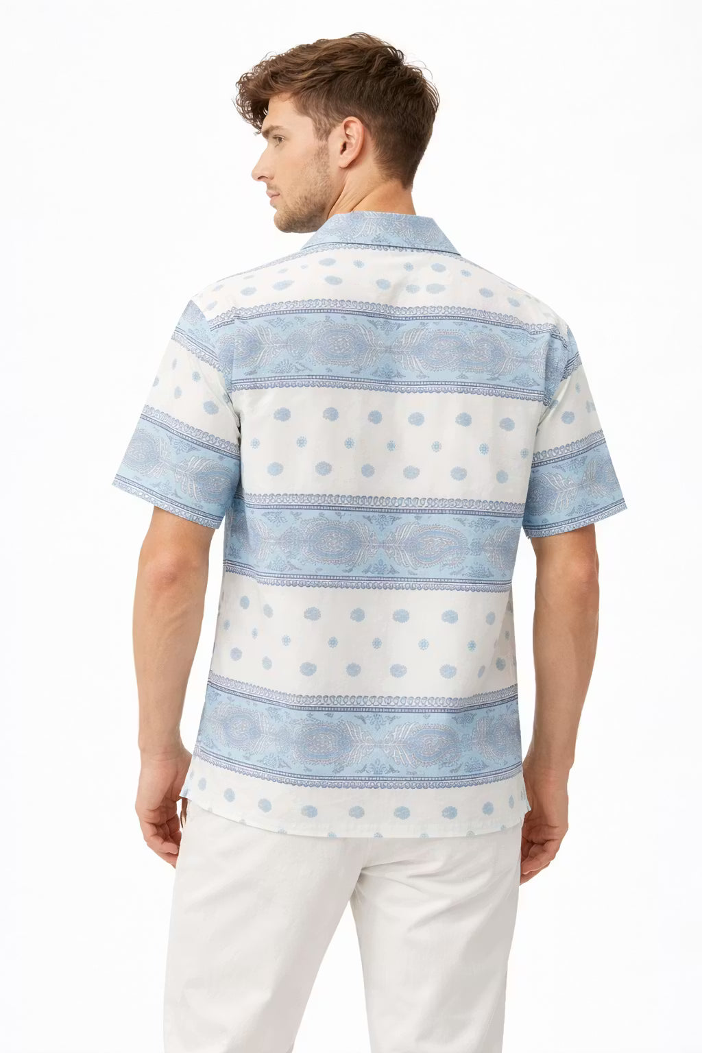 Paisley Stripe Camp Collar Shirt