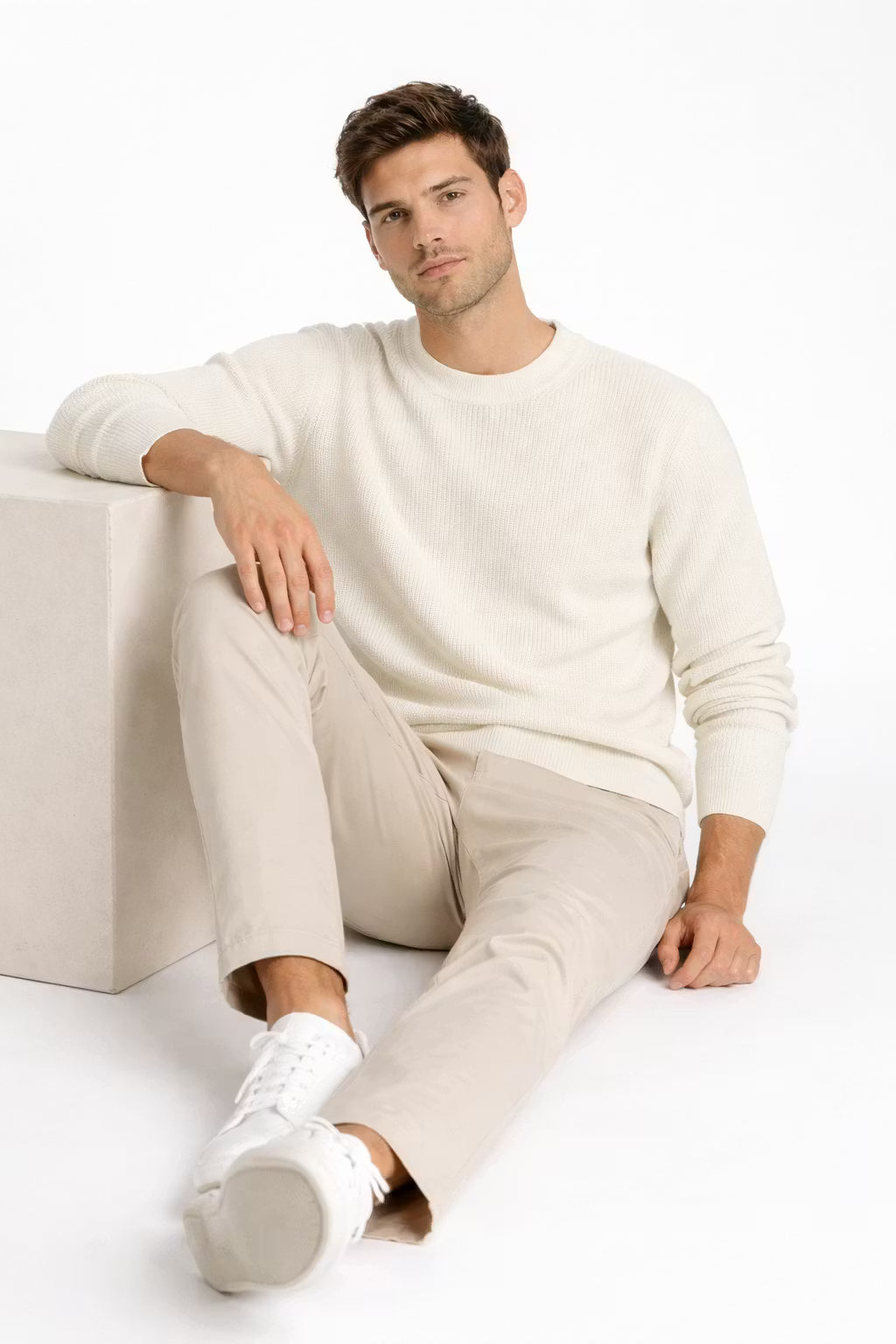 Ribbed Knit Long Sleeve Shirt