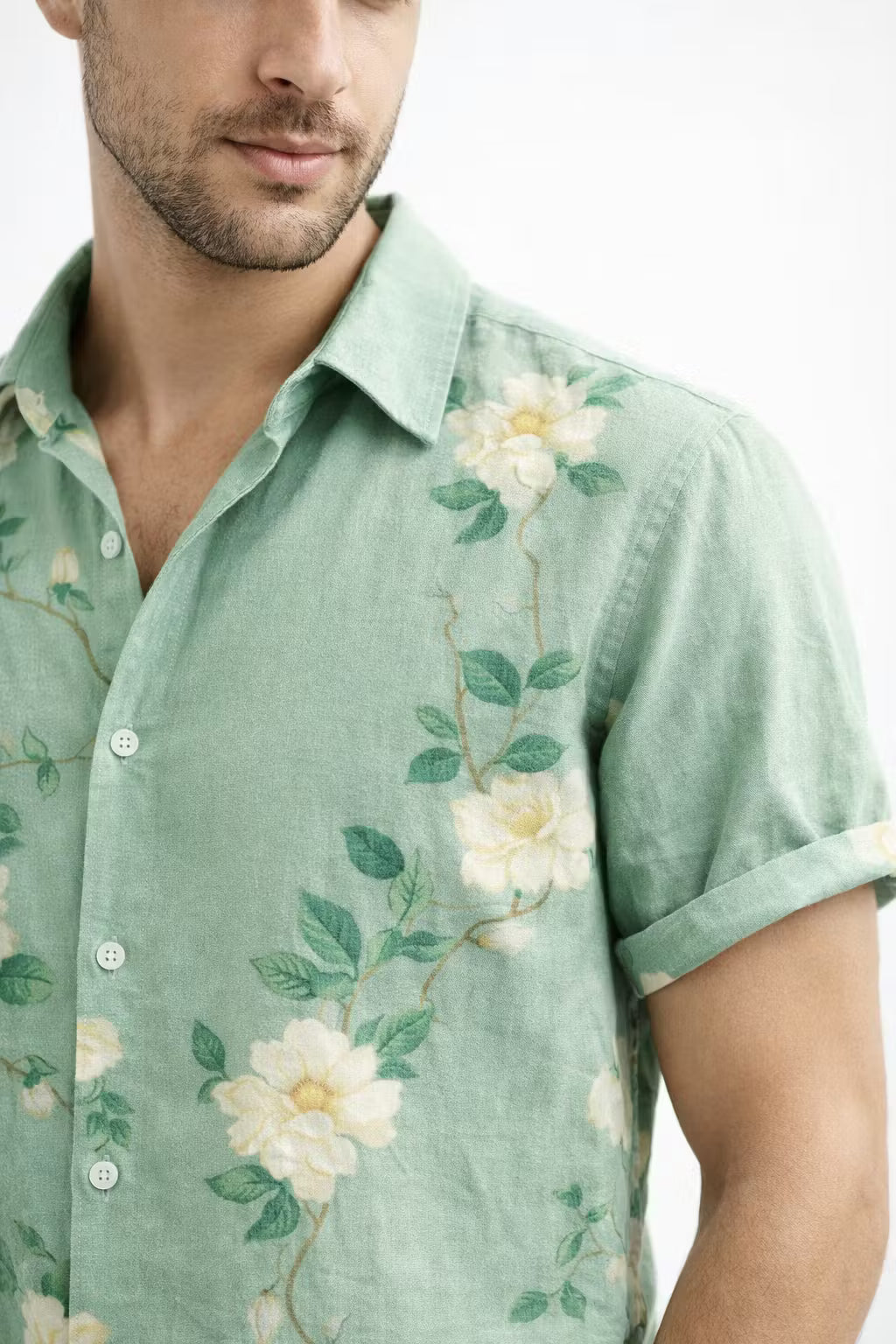 Floral Short Sleeve Button Shirt