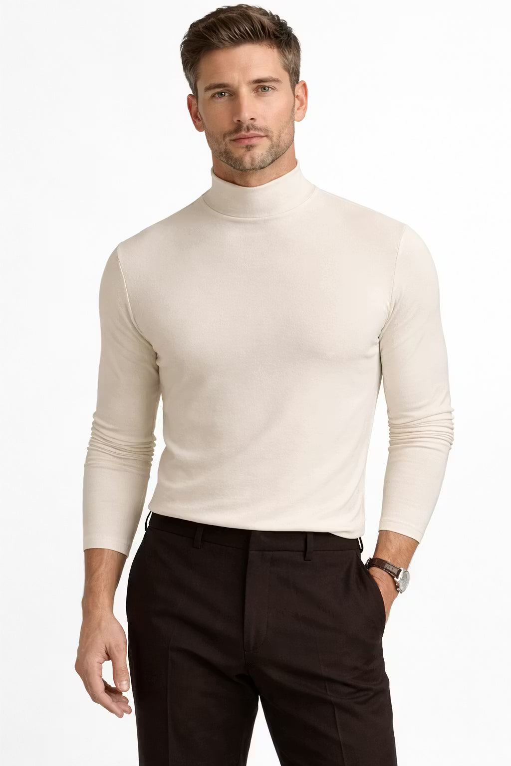 Men’s Long Sleeve Mock Neck Top