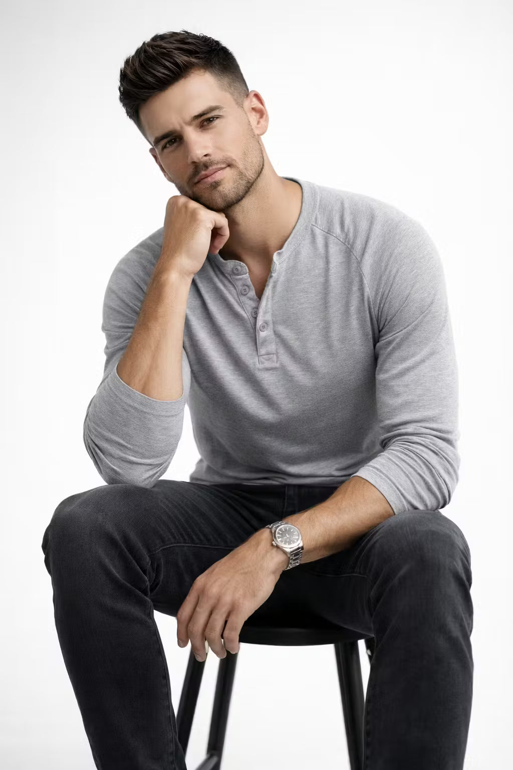 Hudson Textured Henley Pullover