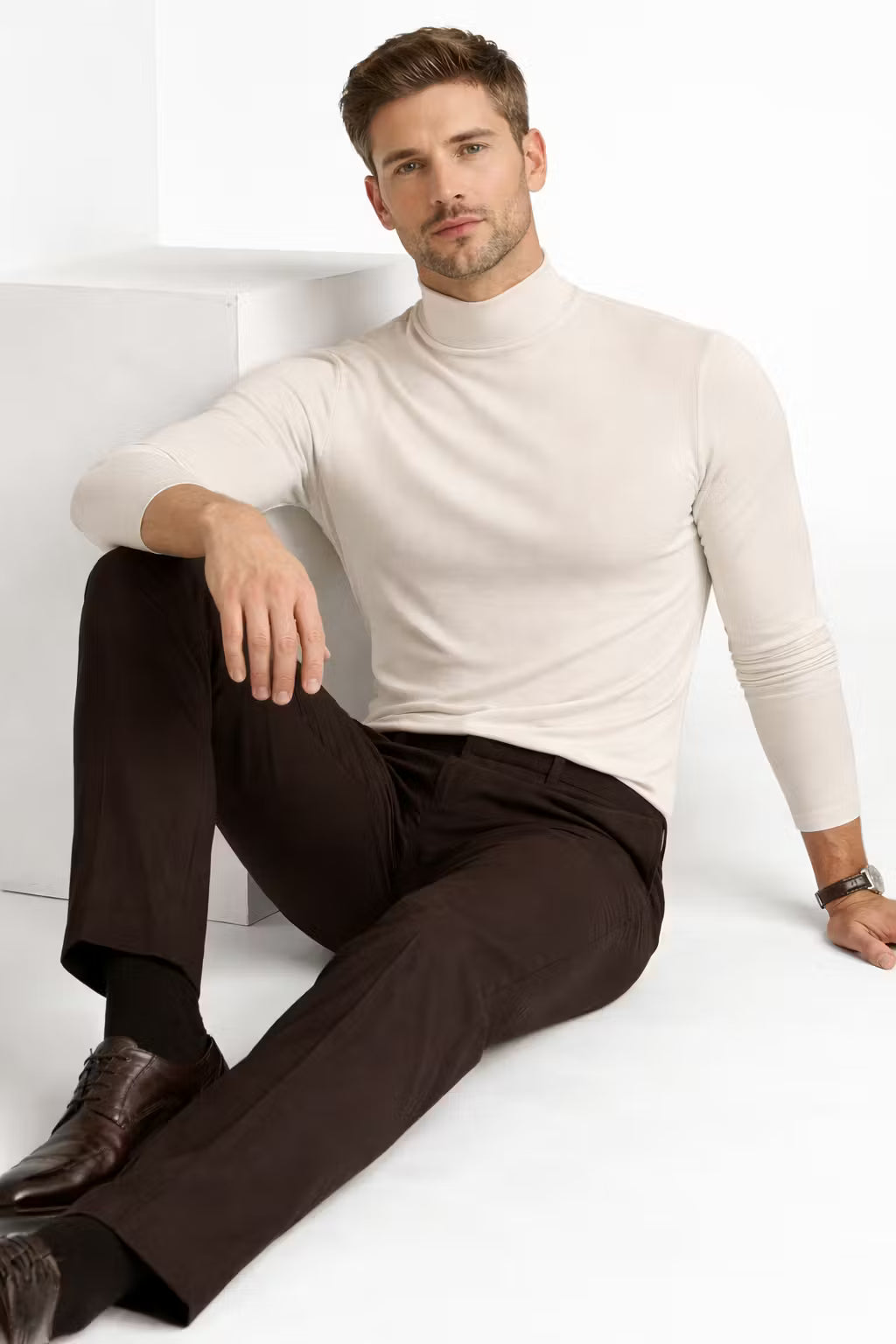 Men’s Long Sleeve Mock Neck Top