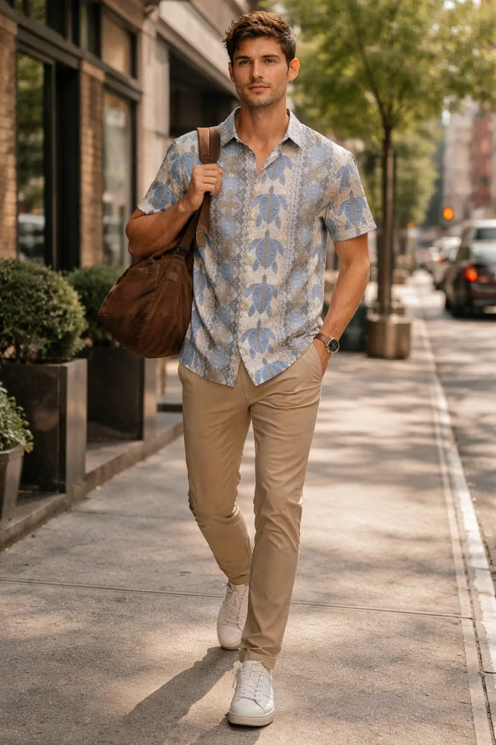 Pacific Tortoise Pattern Woven Shirt