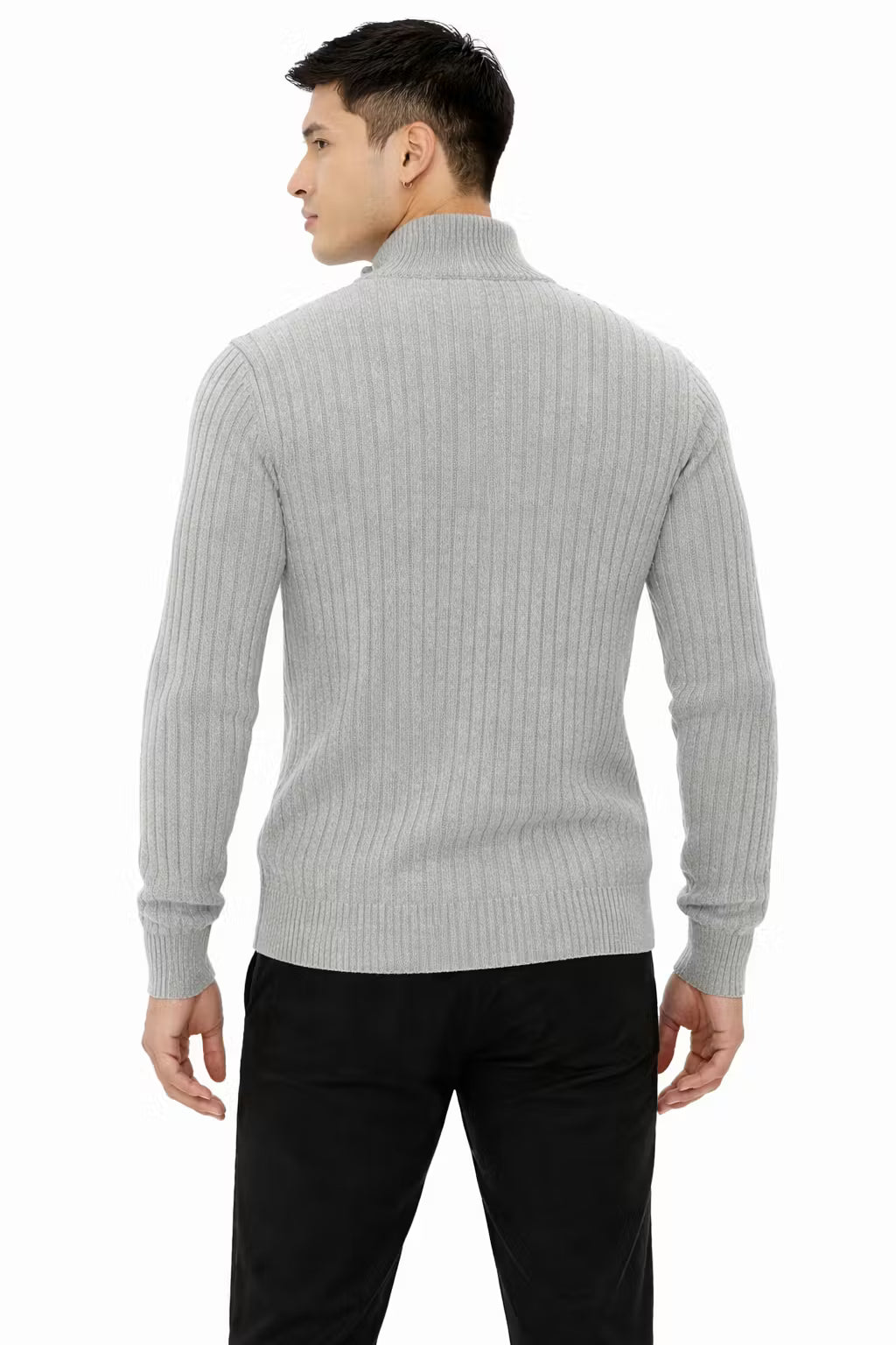 Men's Ribbed Zip Knit Cardigan