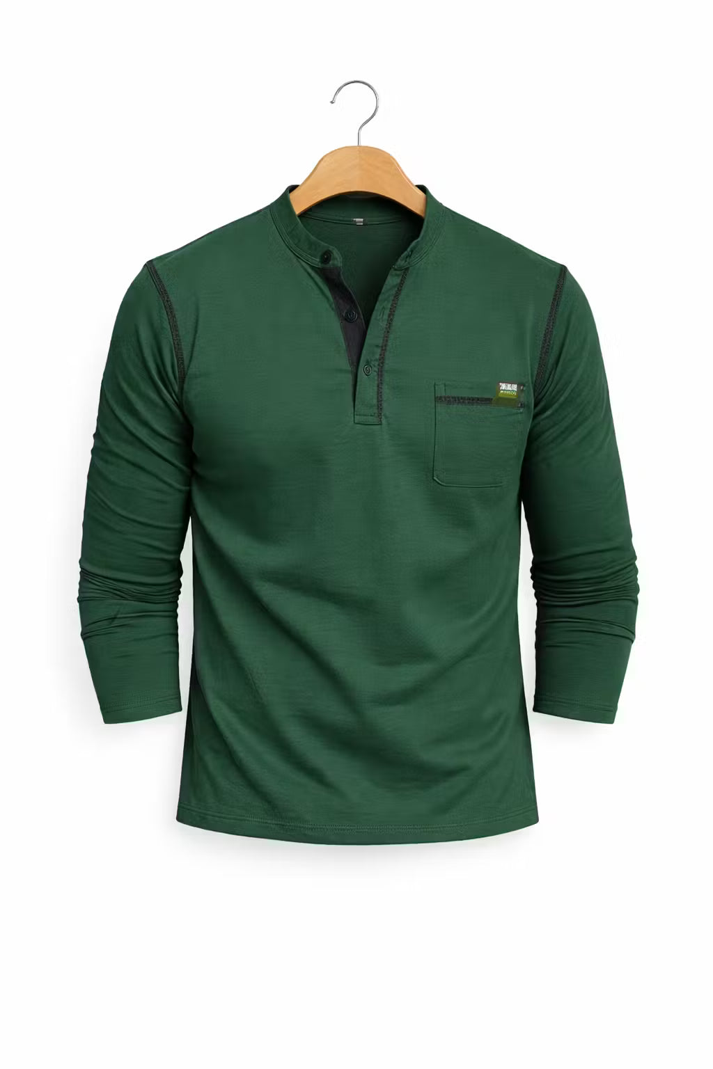 Men's Long Sleeve Color Matching Shirt