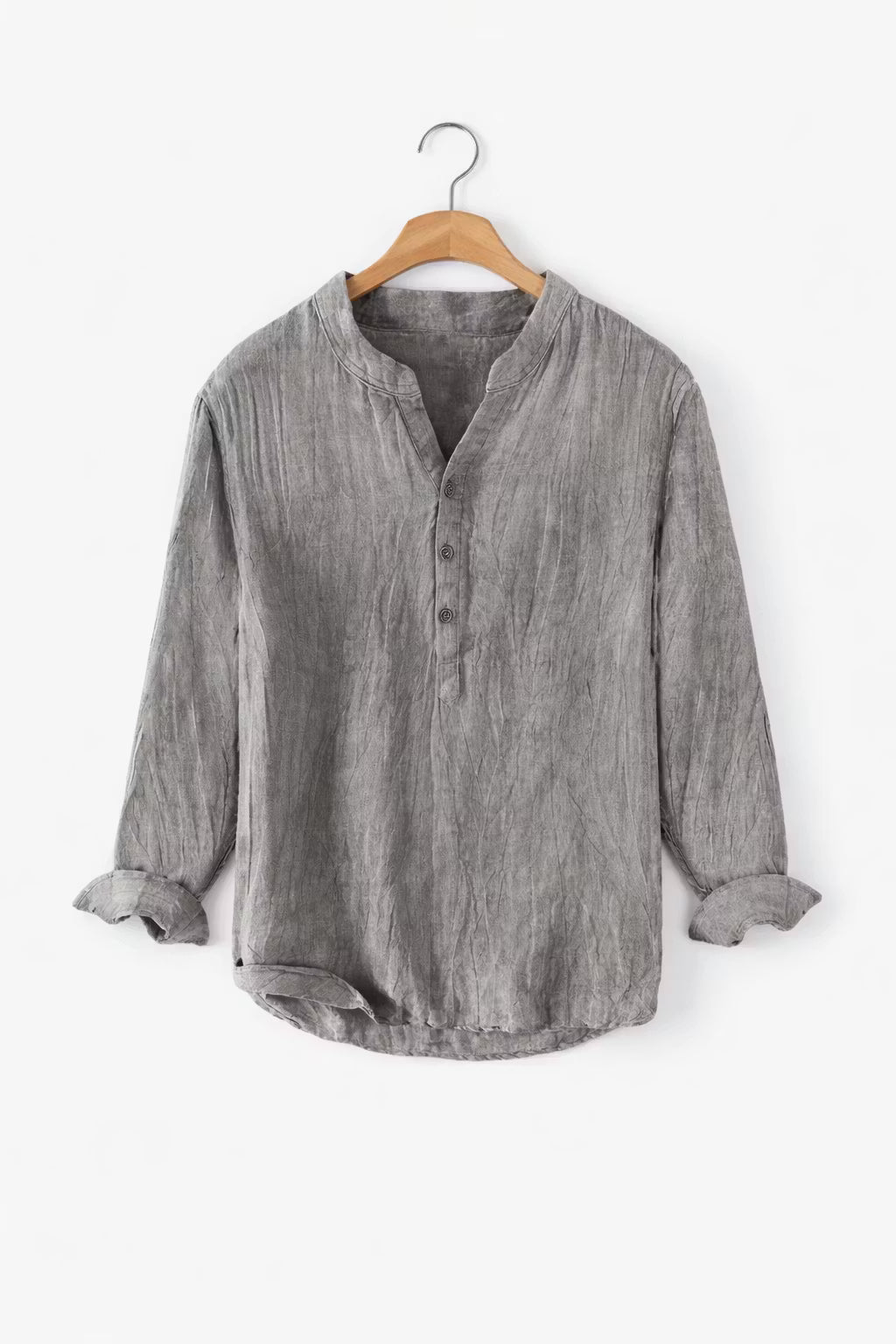 Men’s Linen Home Lounge Henley Shirt