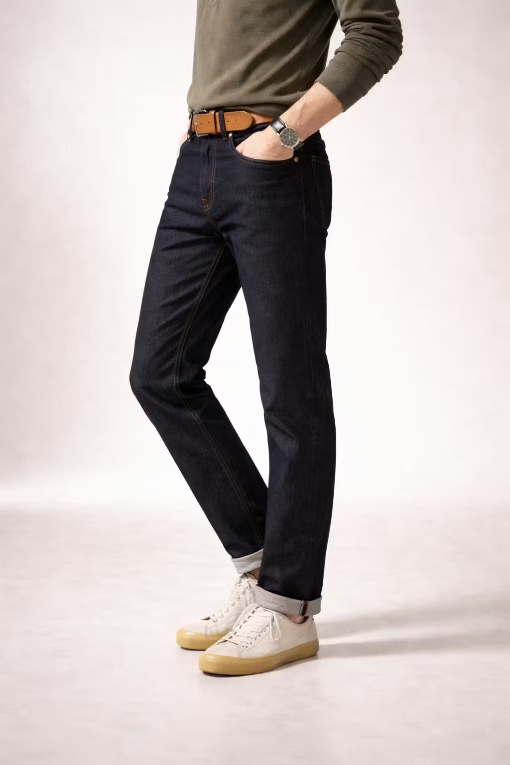 Raw Indigo Slim Straight Denim Pant