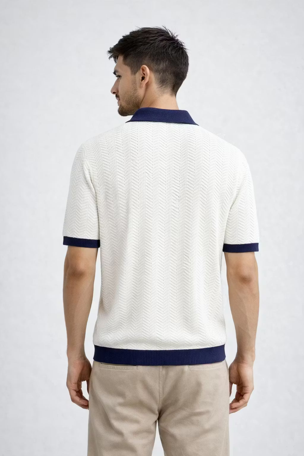 Men’s Textured Knit Polo Shirt