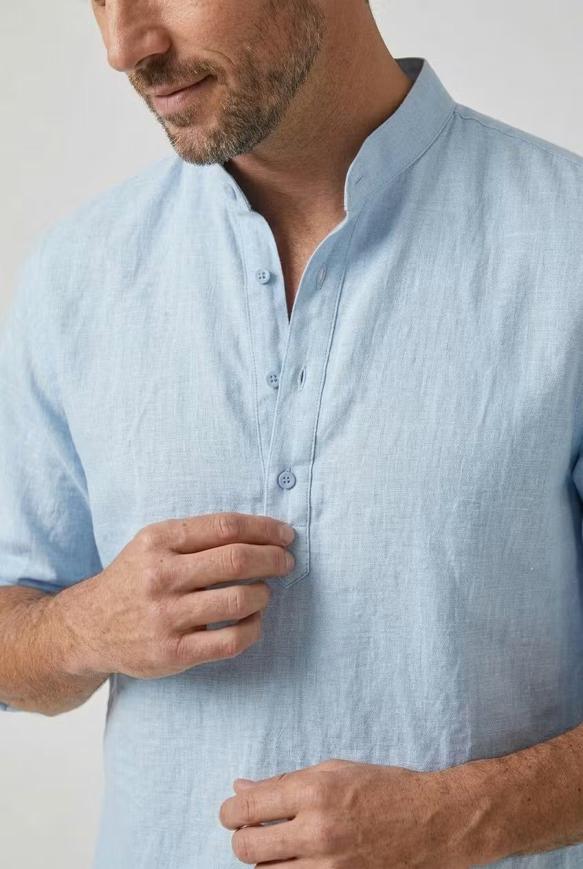 Camisa cuello mao Carlos