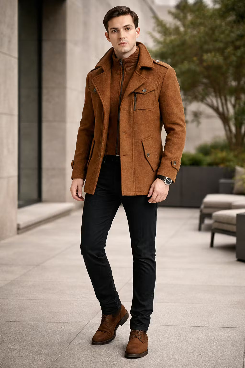 Men’s Structured Mid-Length Coat