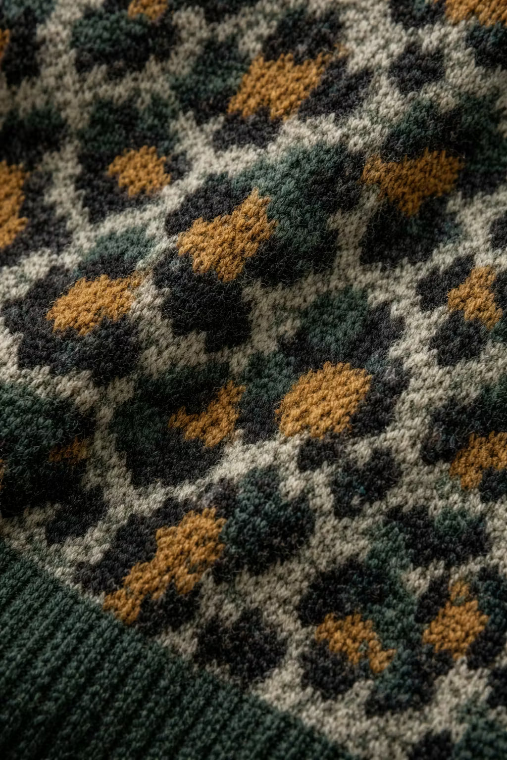 Leopard Knit Button Cardigan