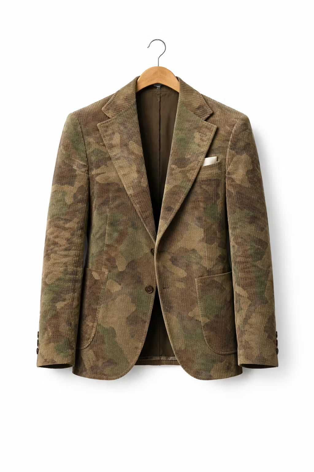 Camouflage Corduroy Textured Blazer