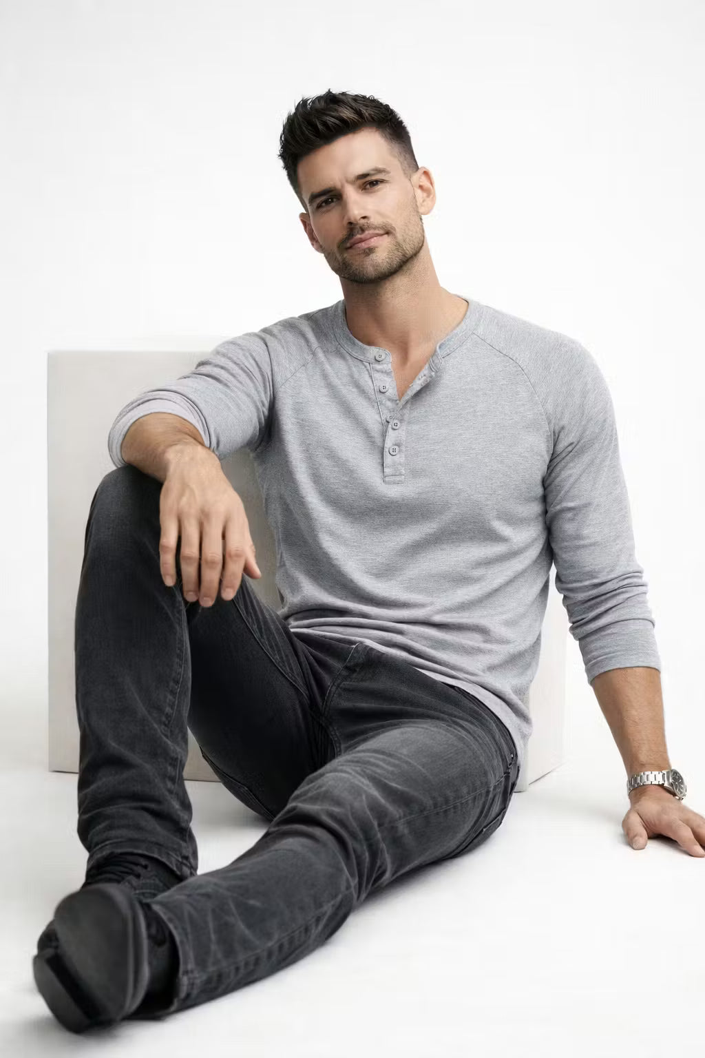 Hudson Textured Henley Pullover
