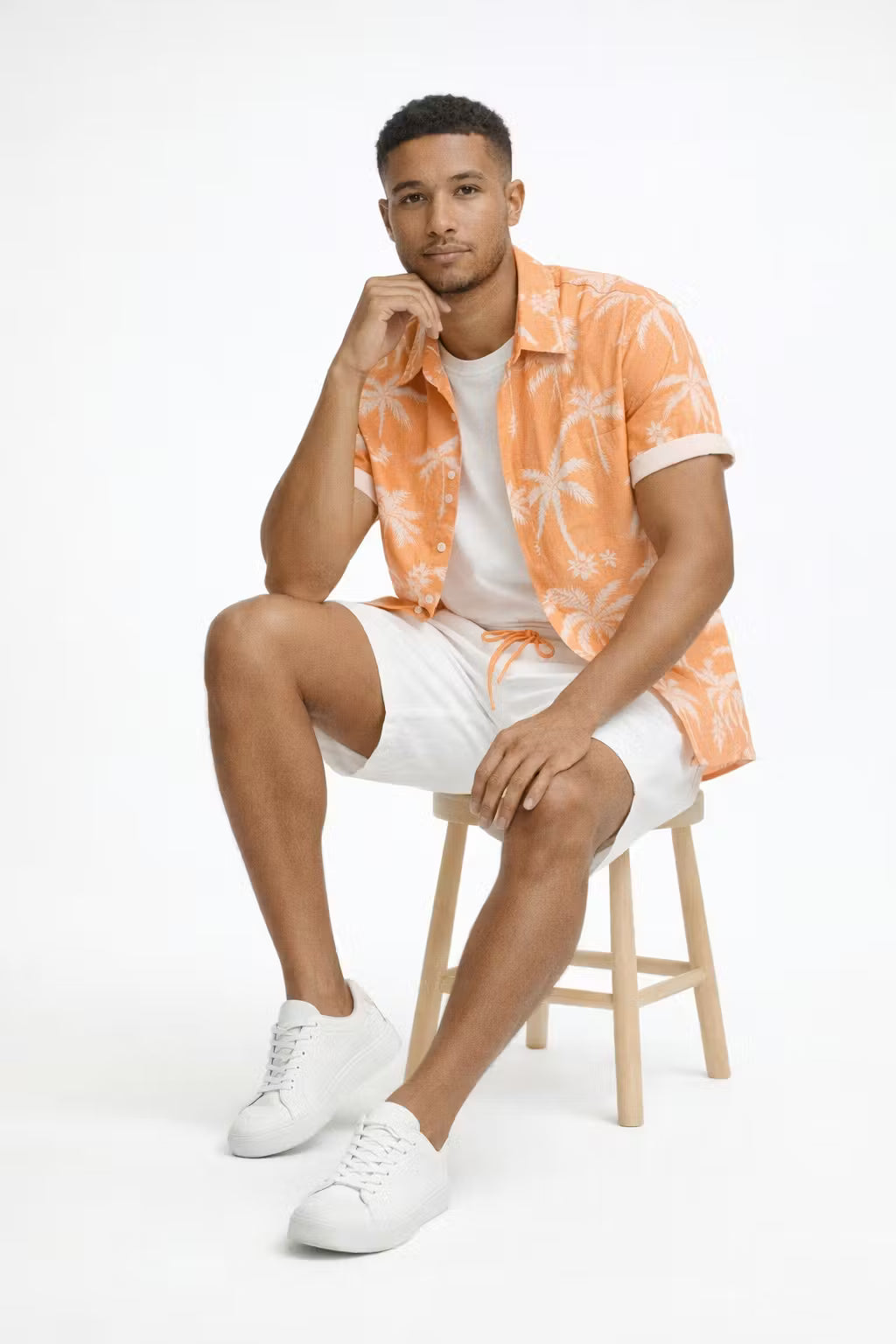 Tropical Print Shirt and Shorts Set