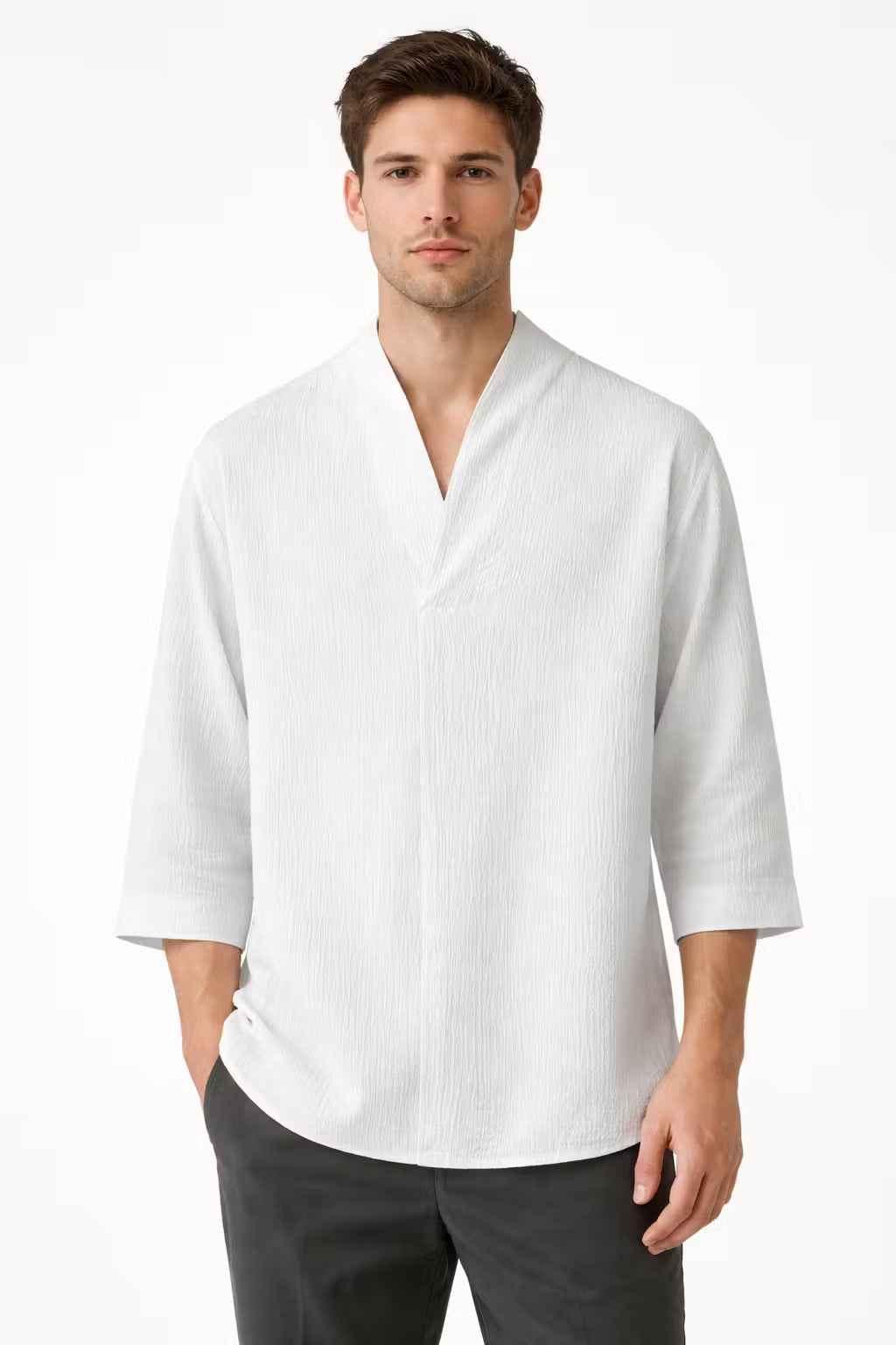Men’s Cotton Home V-Neck Lounge Shirt