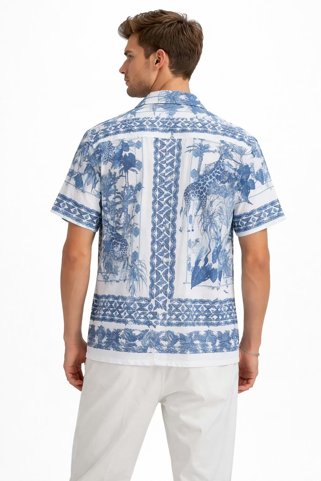 Safari Scenic Print Camp Collar Shirt
