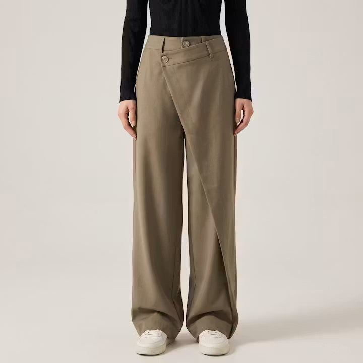 Sloane asymmetrische broek met wijde pijpen