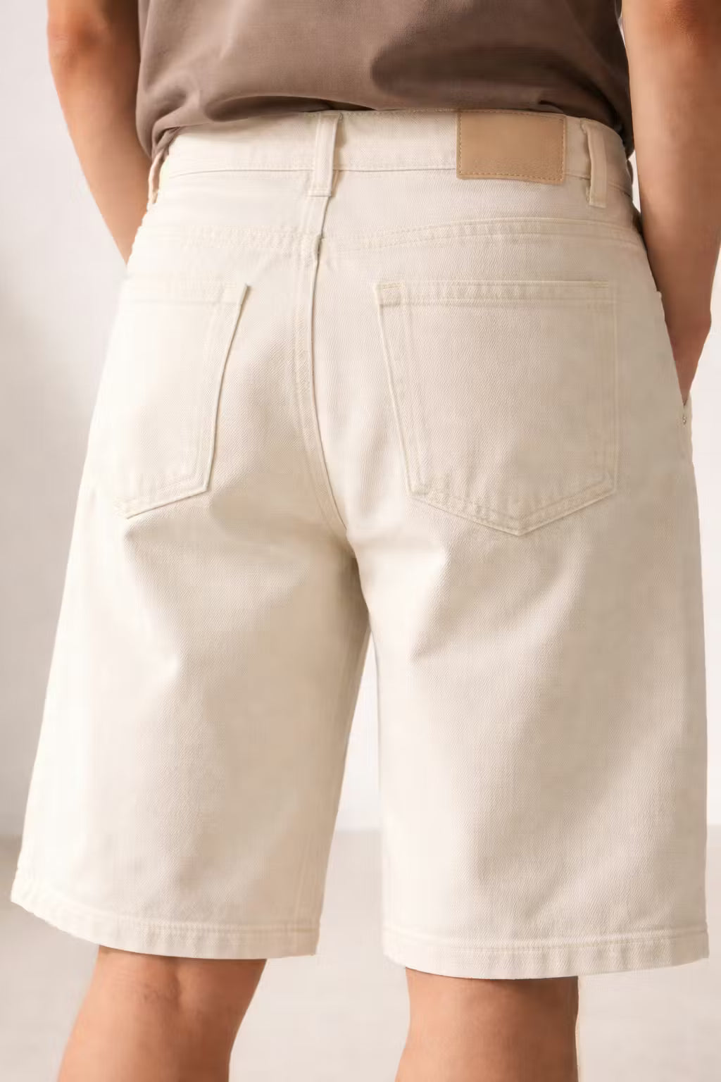 White Wide Leg Denim Jorts