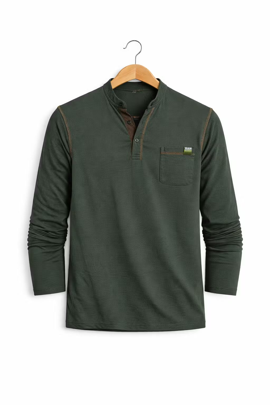 Men's Long Sleeve Color Matching Shirt