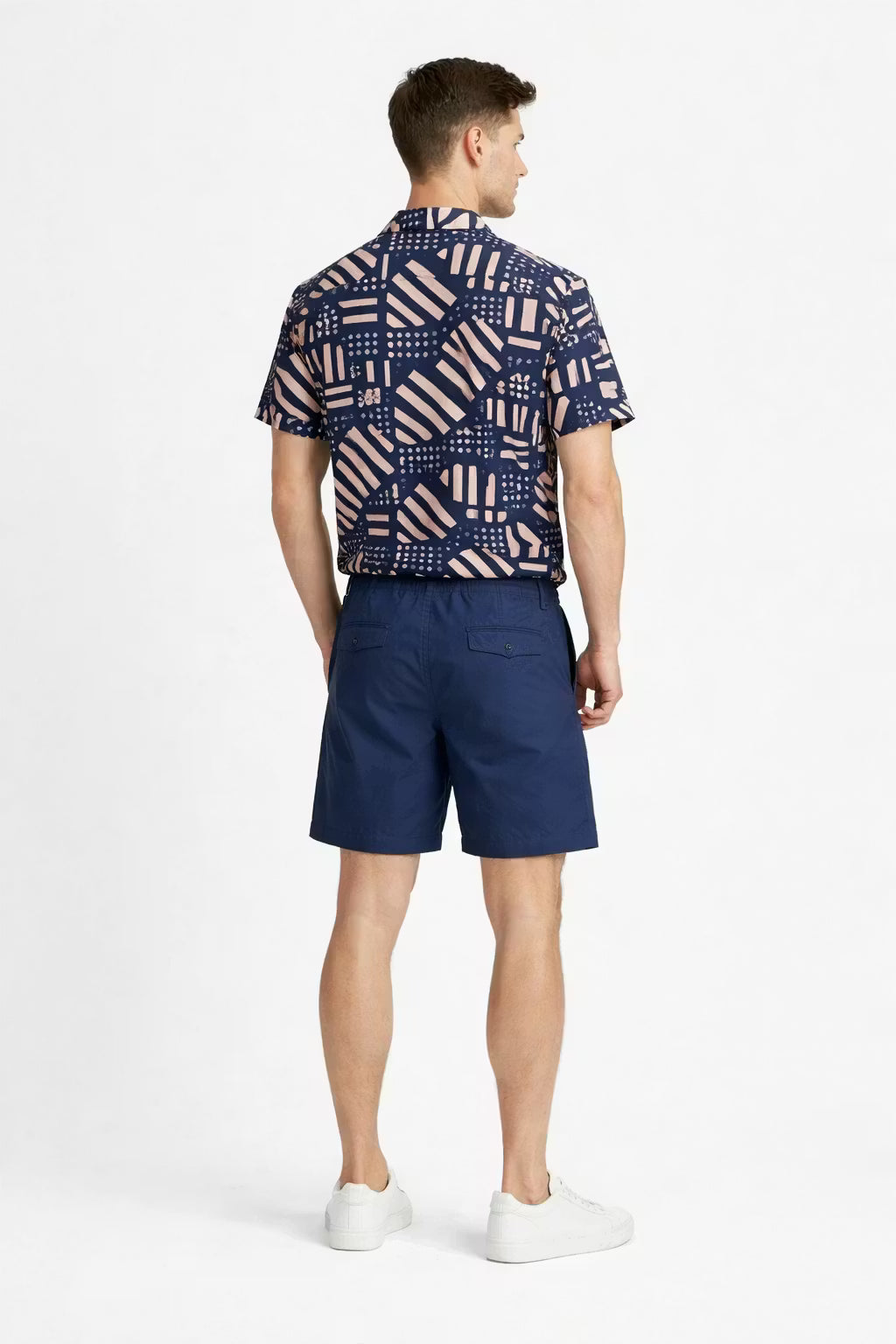 Geometric Print Shirt and Shorts Set