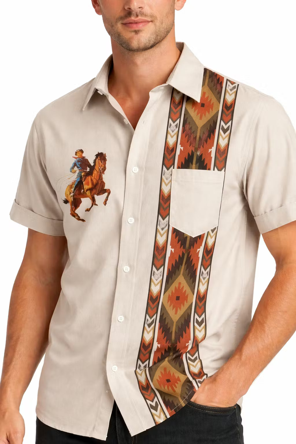 Frontier Mosaic Woven Graphic Shirt