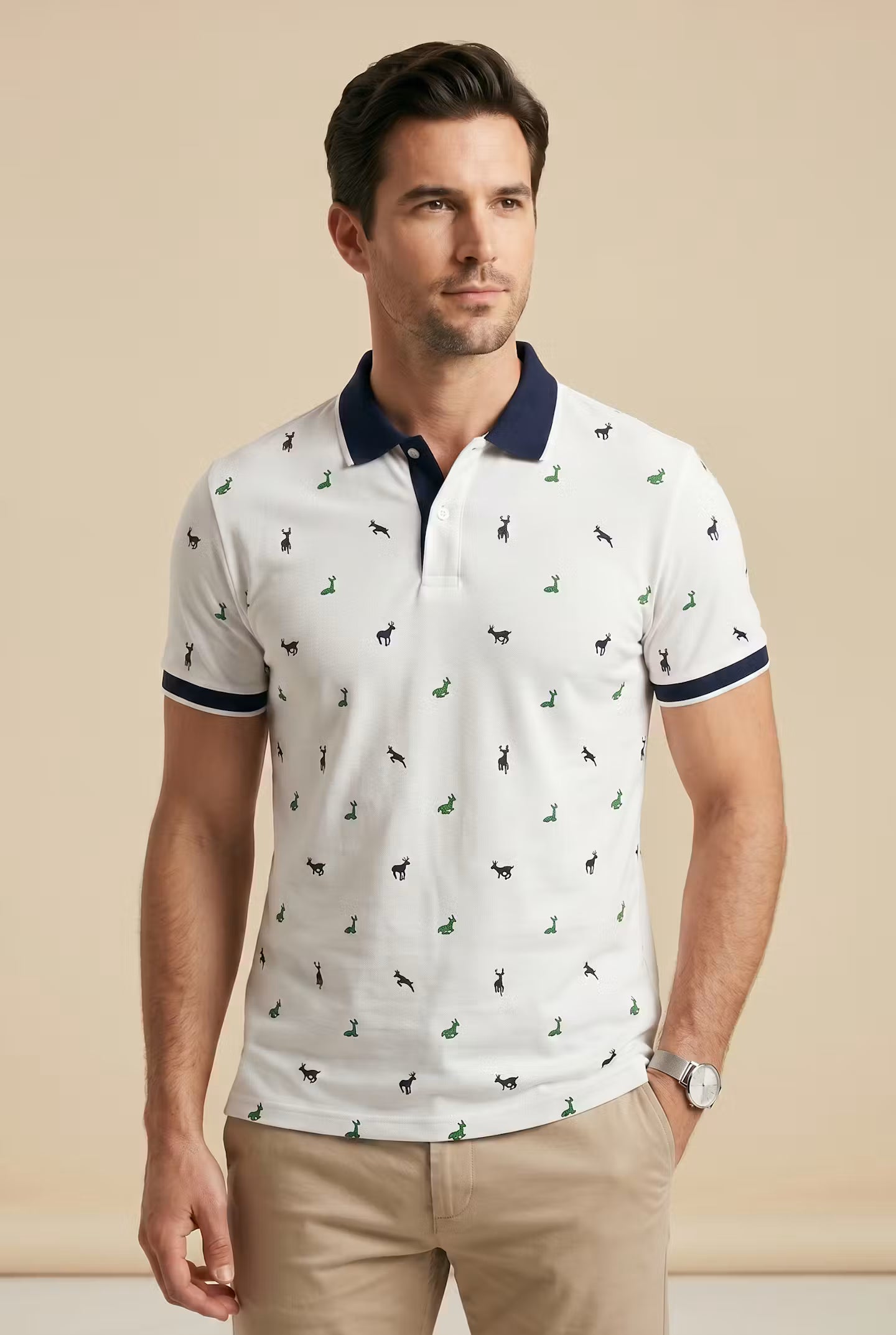 Deer Point Printed Polo