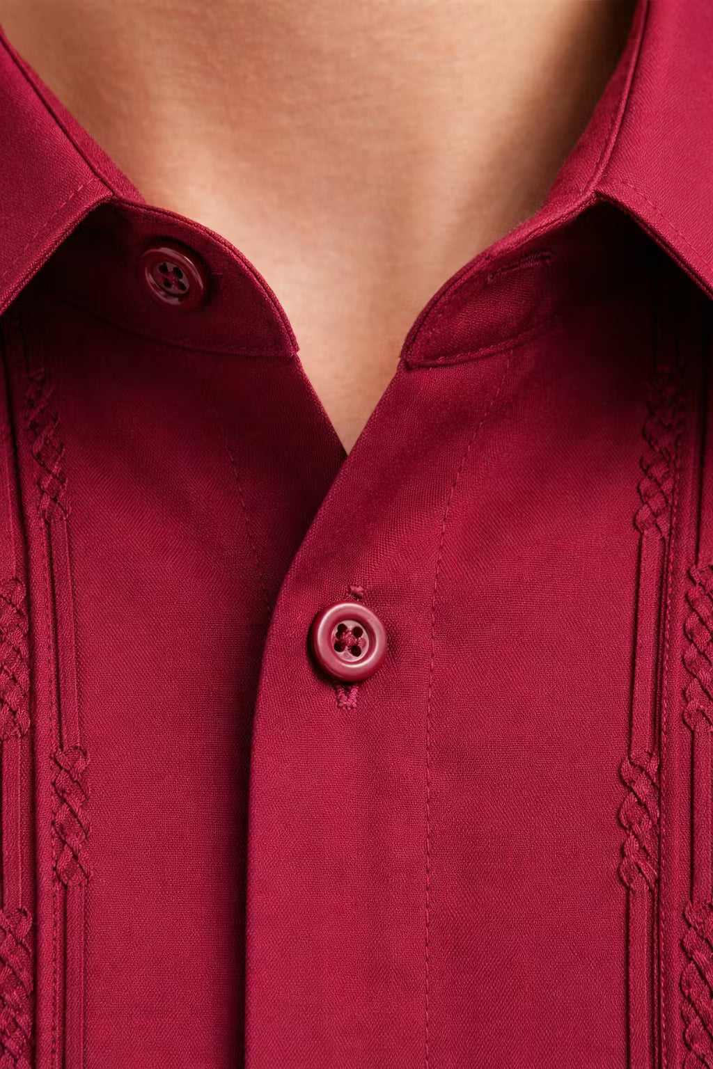 Embroidered Stripe Long Sleeve Button Shirt