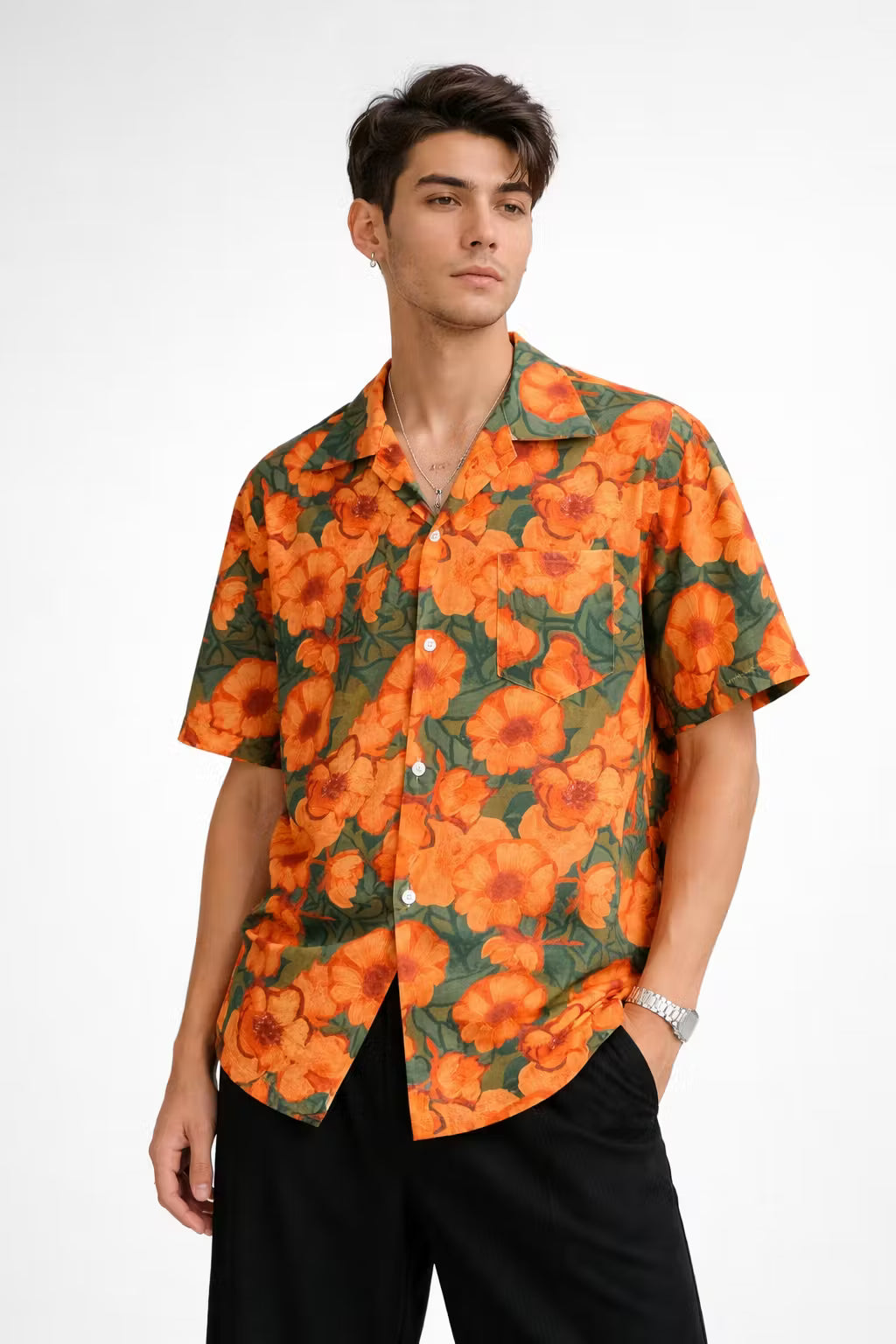 Sunset Bloom Lyocell Resort Shirt