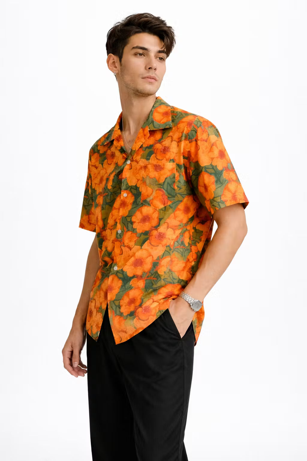 Sunset Bloom Lyocell Resort Shirt
