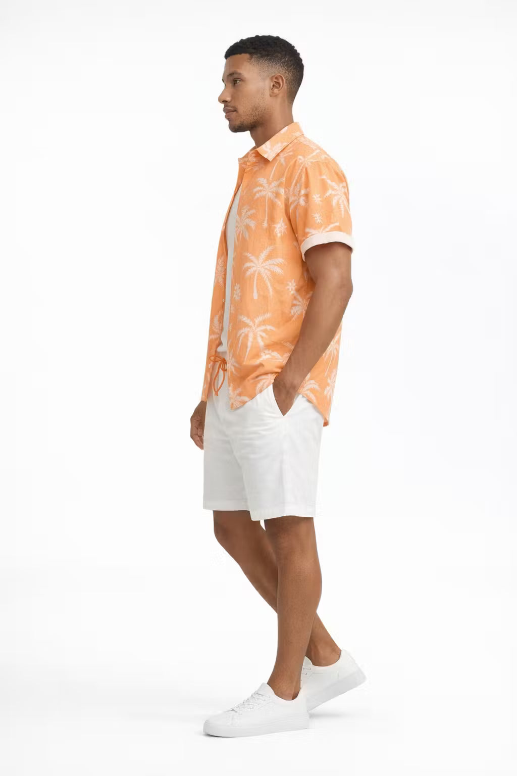 Tropical Print Shirt and Shorts Set