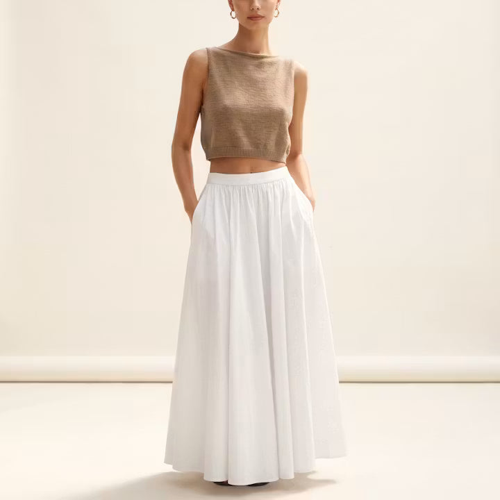 Aveline maxi-rok met plooien