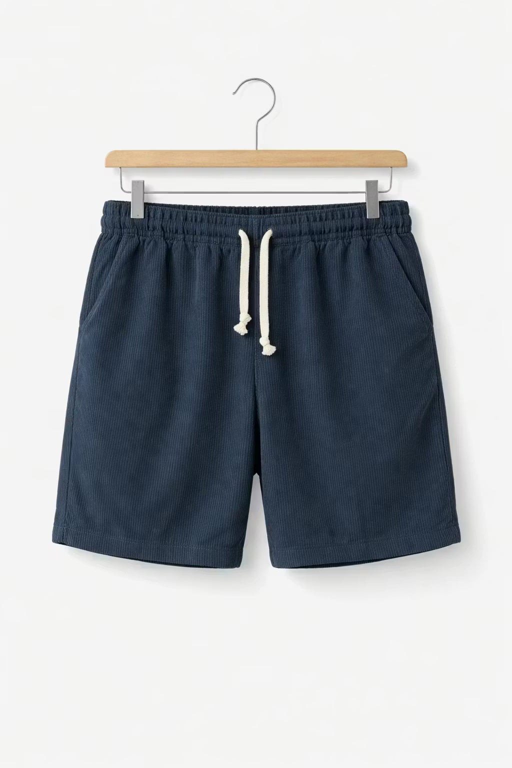 Ribbed Corduroy Drawstring Shorts