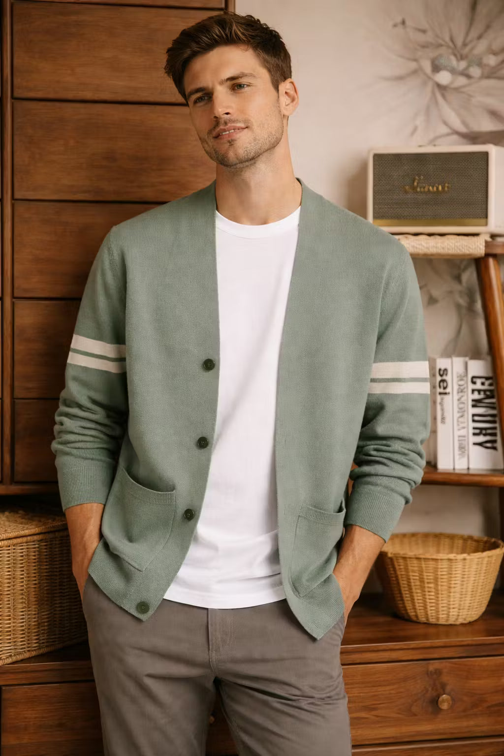 Open Knit Button Front Cardigan Sweater