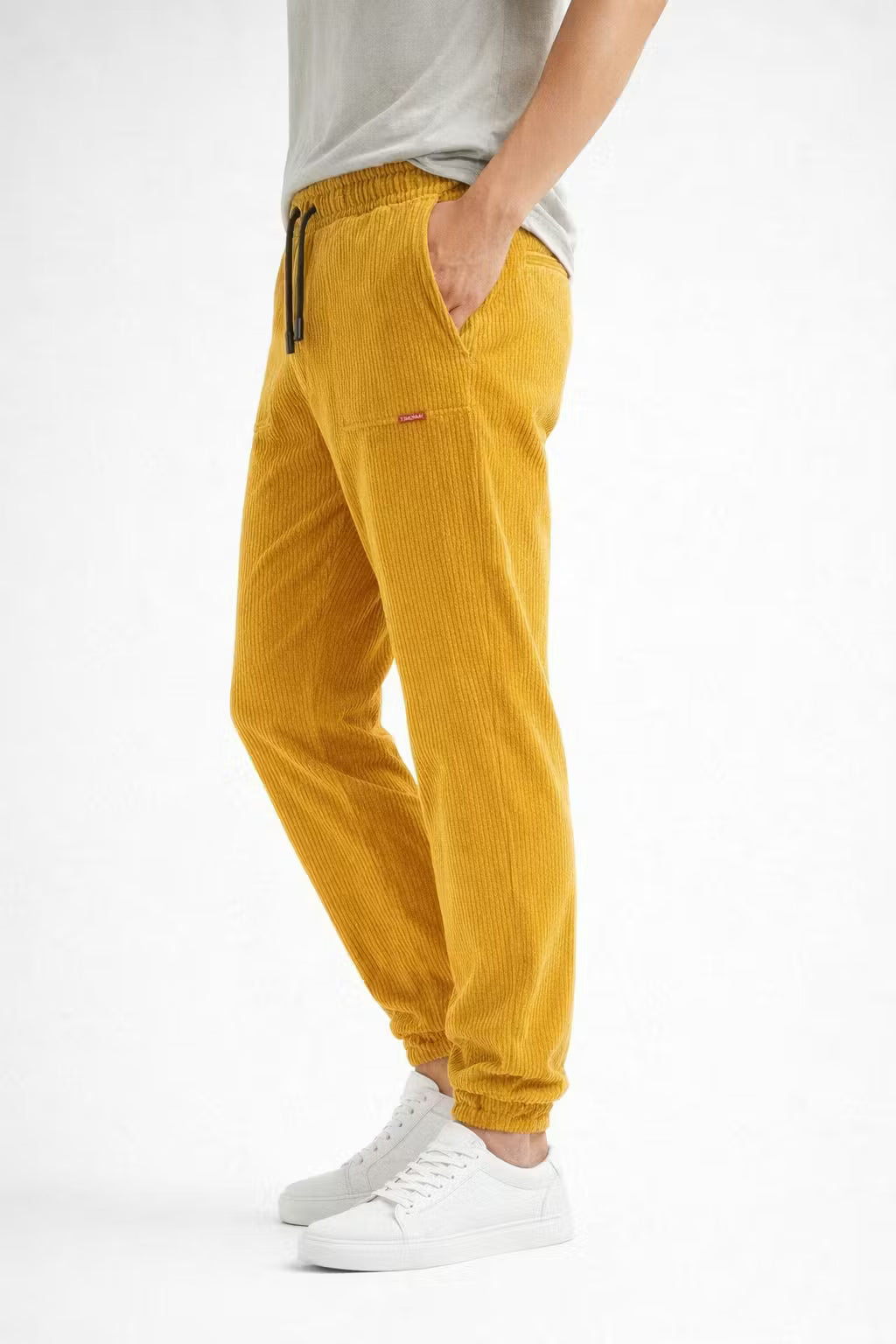 Rib Corduroy Drawstring Jogger Pants
