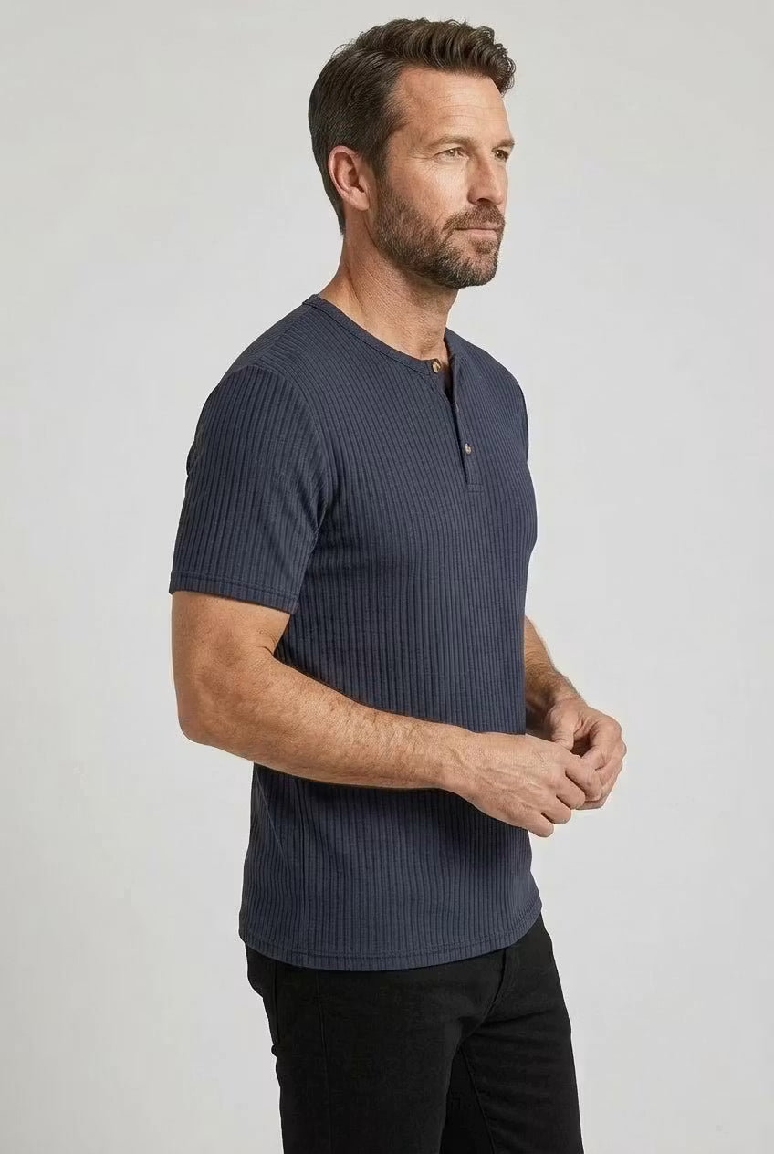 Camiseta henley canalé Sebastián