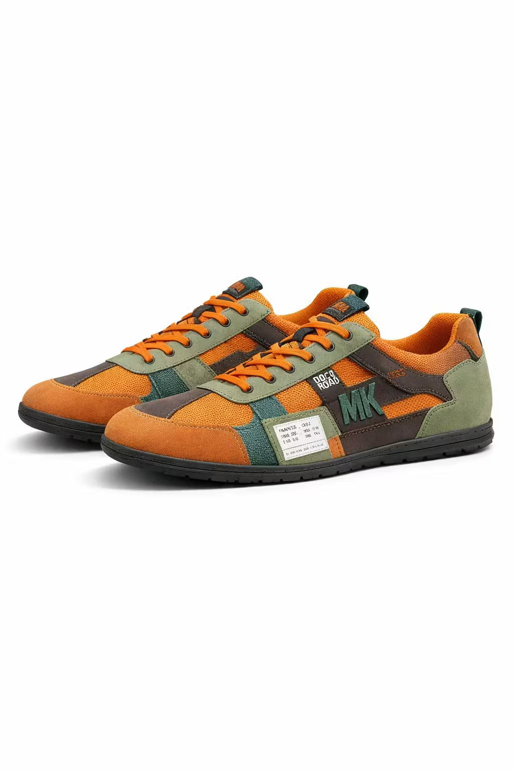 Multi-Panel Trail Style Lace-Up Trainers