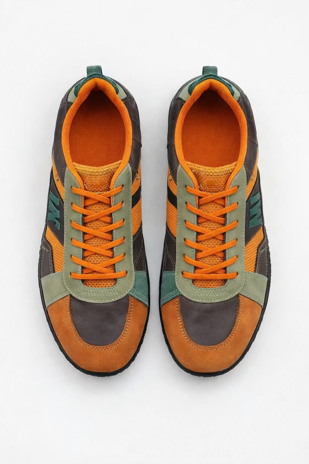 Multi-Panel Trail Style Lace-Up Trainers