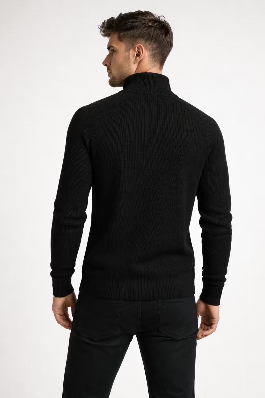 Ribbed Knit Zip-Up Cardigan