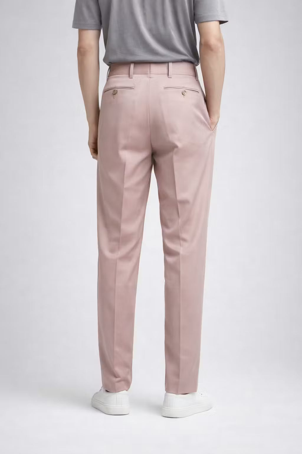 High-Waist Pleated Tailored Trousers