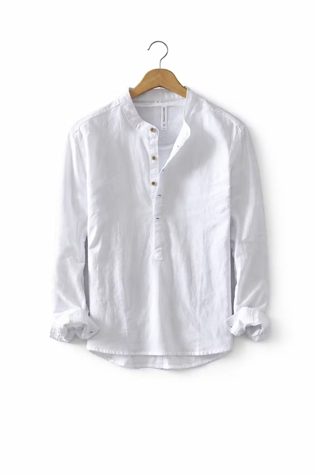 Men’s Linen Home Long Sleeve Henley Shirt