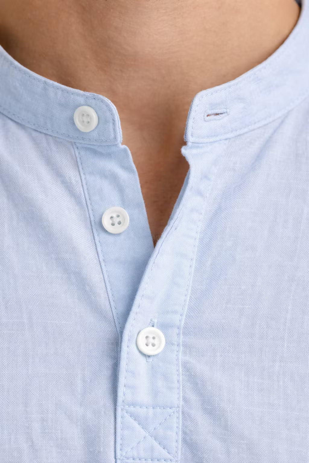 Men’s Linen Home Short Sleeve Henley Shirt