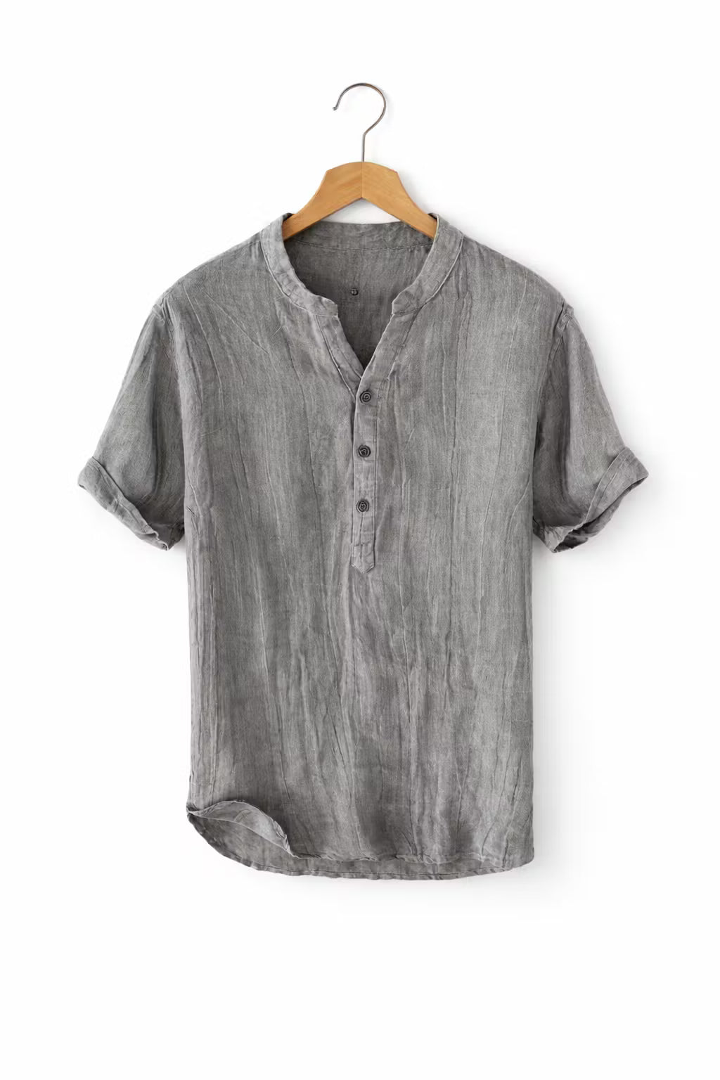 Men’s Linen Home Lounge Henley Shirt