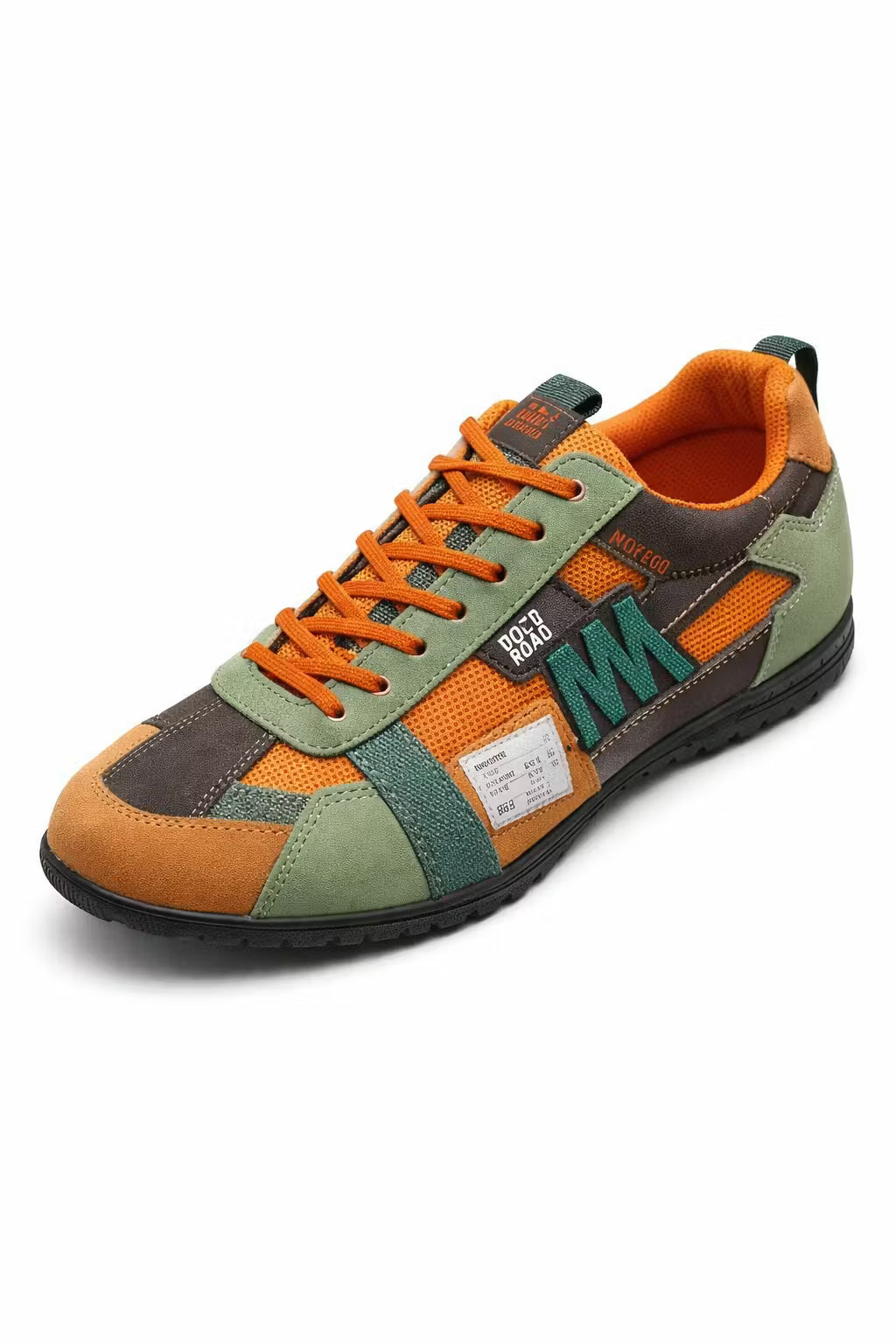 Multi-Panel Trail Style Lace-Up Trainers